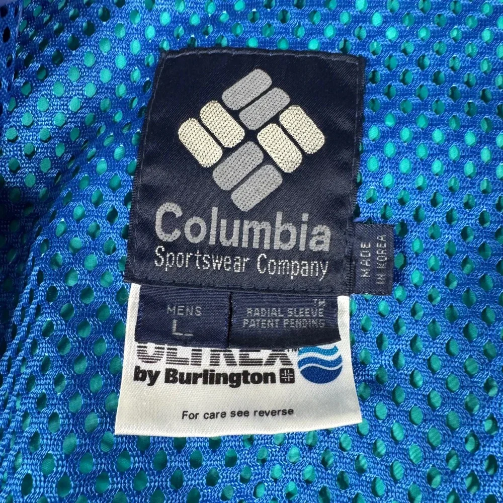 Vintage Columbia Sportswear Mens‎ Teal Green Hooded Windbreaker Jacket Large L